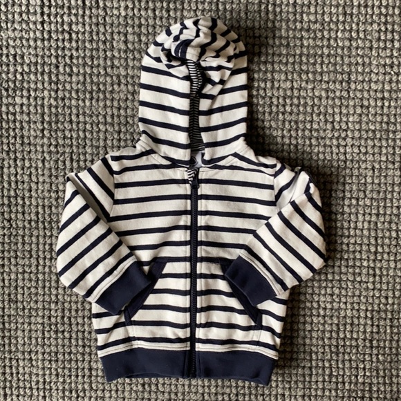 NWOT Petit Bateau Striped Hoodie Sweatshirt (12M) - Picture 1 of 1